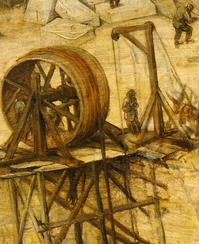 Kran-Detail vom Turm zu Babel, 1563 von Pieter Bruegel the Elder